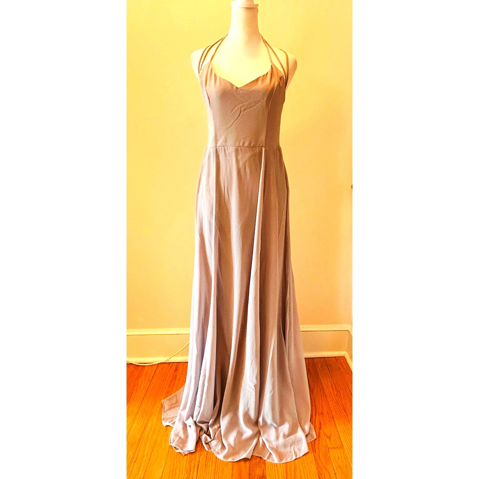 Nwt Show Me Your Mumu Bridesmaid Maxi Dress Xxlarge Grey Halter Backless Tie